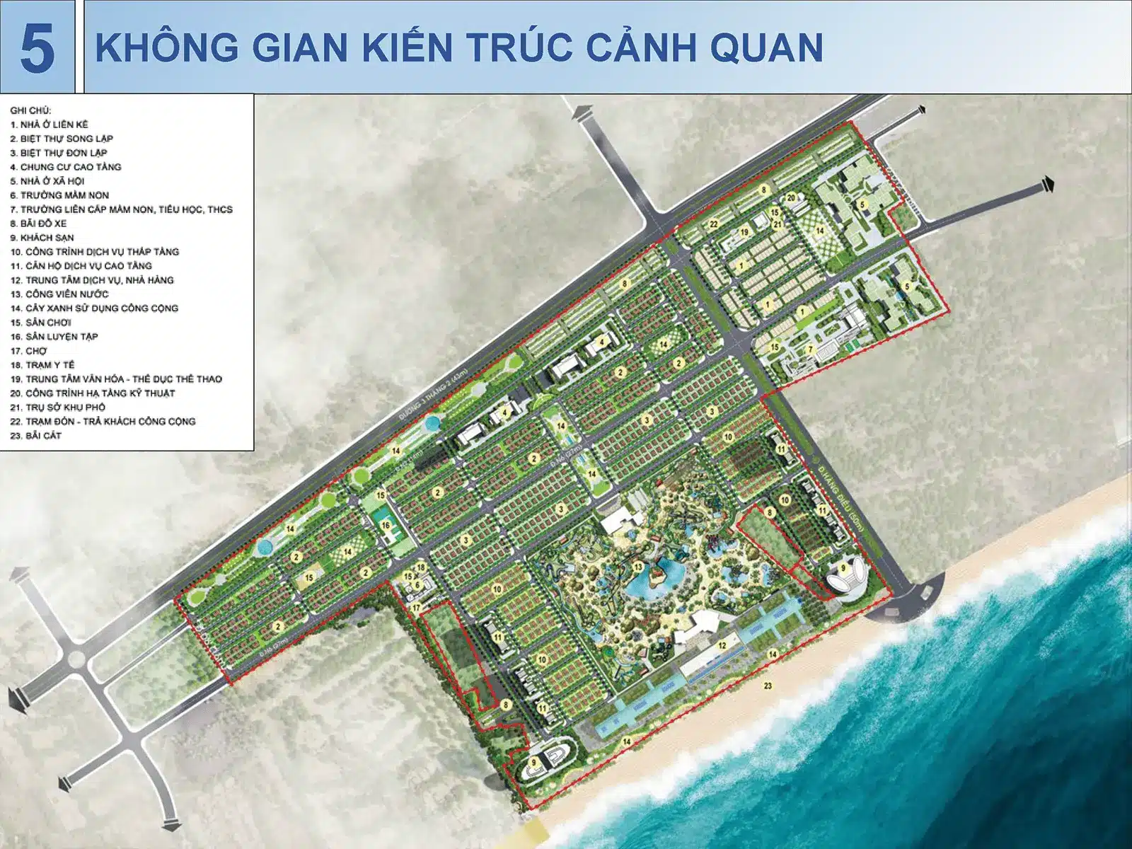 Mặt bằng quy hoạch dự án Sun Group Vũng Tàu với vị trí đắc địa giáp biển và đầy đủ tiện ích.