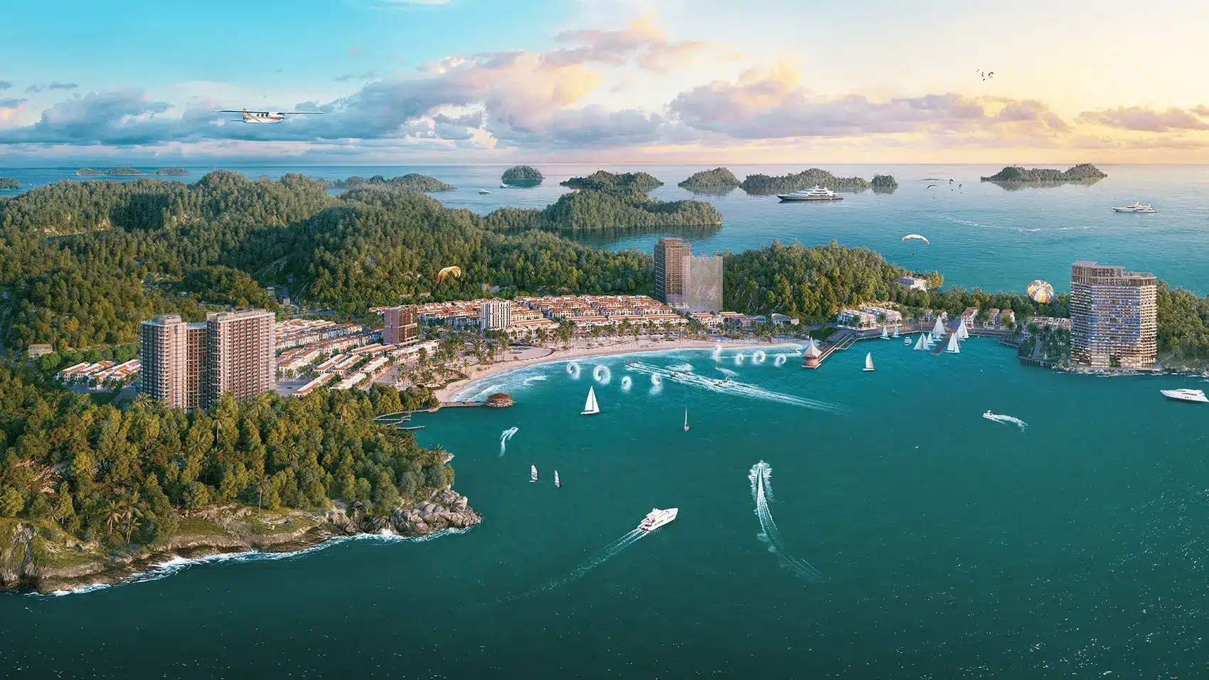 Toàn cảnh dự án Xanh Island tại Cát Bà với thiết kế hiện đại và không gian xanh.