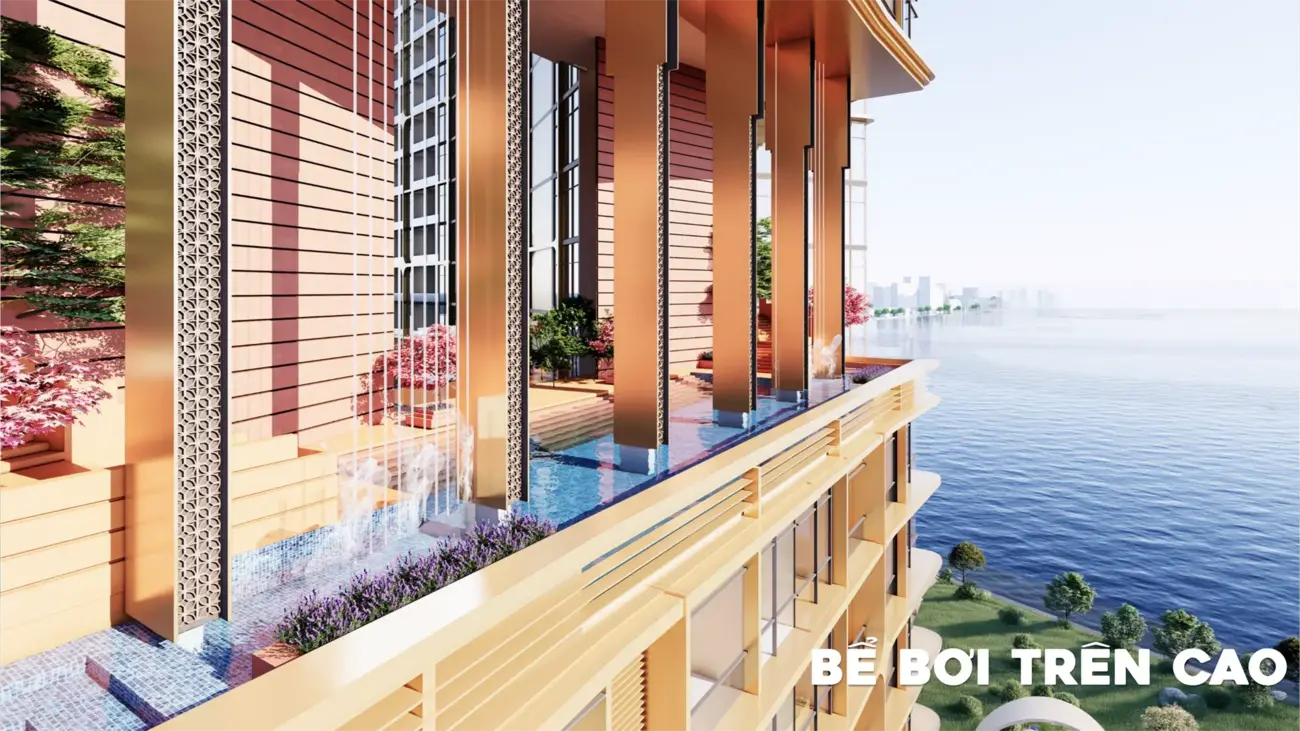 Hồ bơi vô cực tại Căn hộ cao cấp Charmora City – Tập đoàn Sun Group, Khánh Hòa.